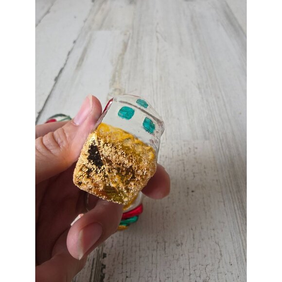 Vintage mercury glass cherry ornament house red yellow green Xmas tree - Picture 9 of 10